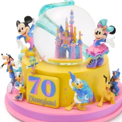 Disney Store Boule à neige musicale lumineuse Mickey Mouse et ses amis 70e anniversaire de Disneyland Resort