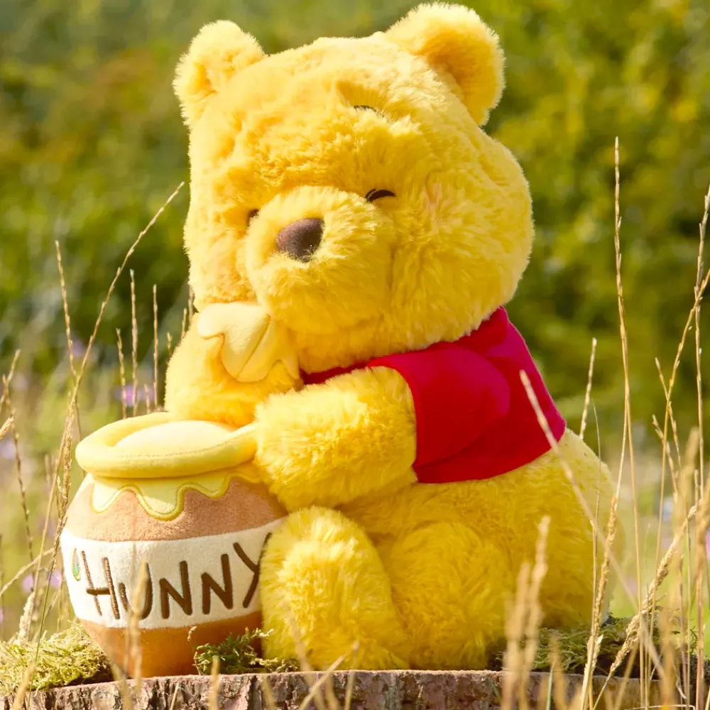 Disney Store Japon Peluche Winnie l'Ourson avec pot de miel de taille moyenne, 32 cm