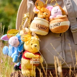 New Disney Store Japon Porte-clés petite peluche Bourriquet avec pot de miel, Winnie l'Ourson, 16 cm