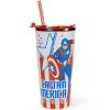 Sale Disney Store Gobelet Captain America en acier inoxydable avec paille