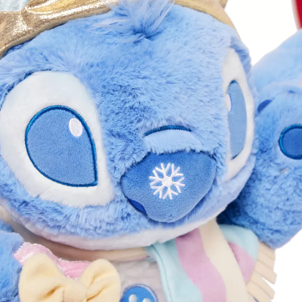 New Disney Store Peluche Stitch avec pochette spéciale fêtes de taille moyenne, Lilo & Stitch