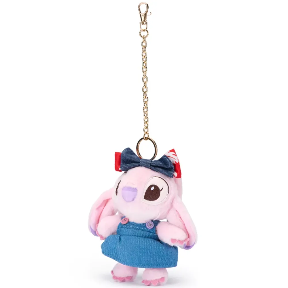 Disney Store Porte-clés petite peluche Angel en denim, Lilo & Stitch, 14 cm