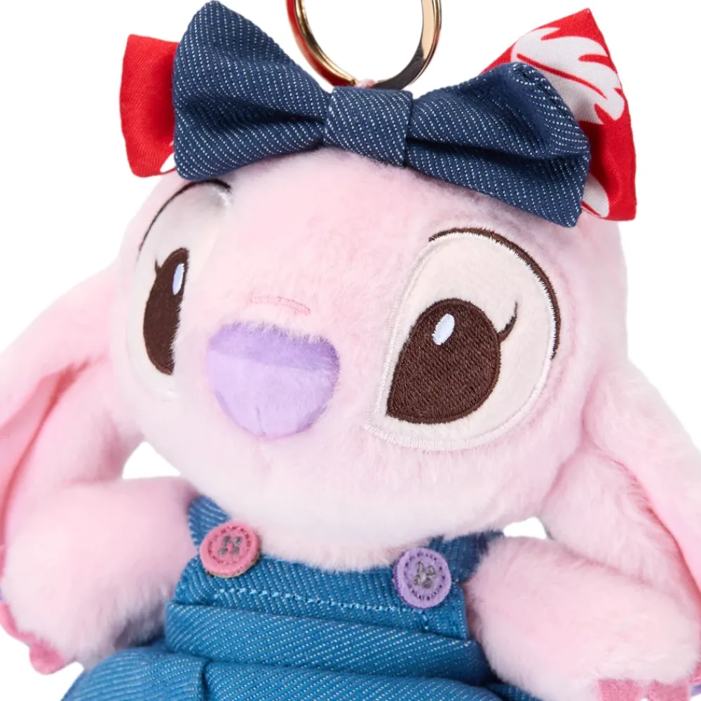Disney Store Porte-clés petite peluche Angel en denim, Lilo & Stitch, 14 cm