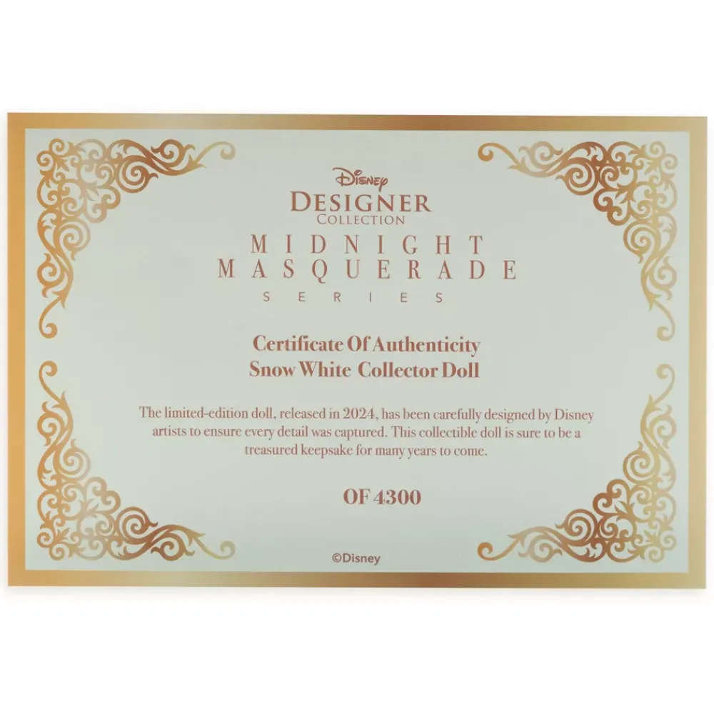 Best Disney Store Poupée Blanche Neige Fashionably Late Midnight Masquerade Series Disney Designer Collection en édition limitée, Blanche Neige et les Sept Nains