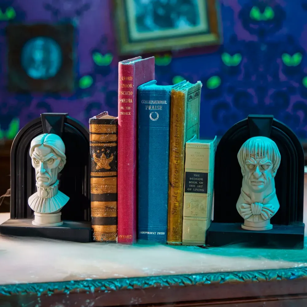 Hot Disney Store Serre-livres Bustes de Lucius et Lucrèce, The Haunted Mansion