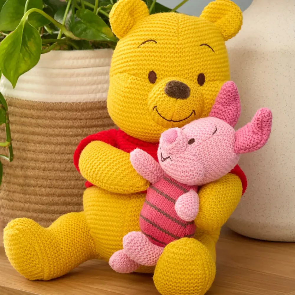 Hot Disney Store Spinmaster Peluche Winnie l'Ourson et Porcinet tricotée Disney GUND, 25,5 cm