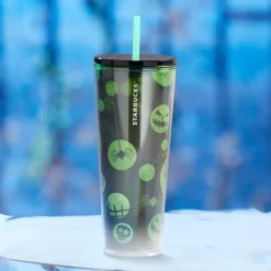 New Disney Store Starbucks Gobelet L'Étrange Noël de Monsieur Jack avec paille